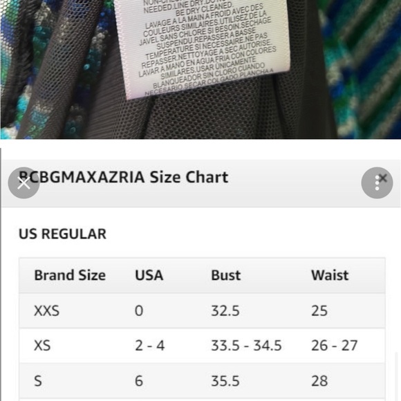 BCBG Dress size large Wore Once - Beautiful Metallic Blues and Greens dress. - Picture 13 of 15